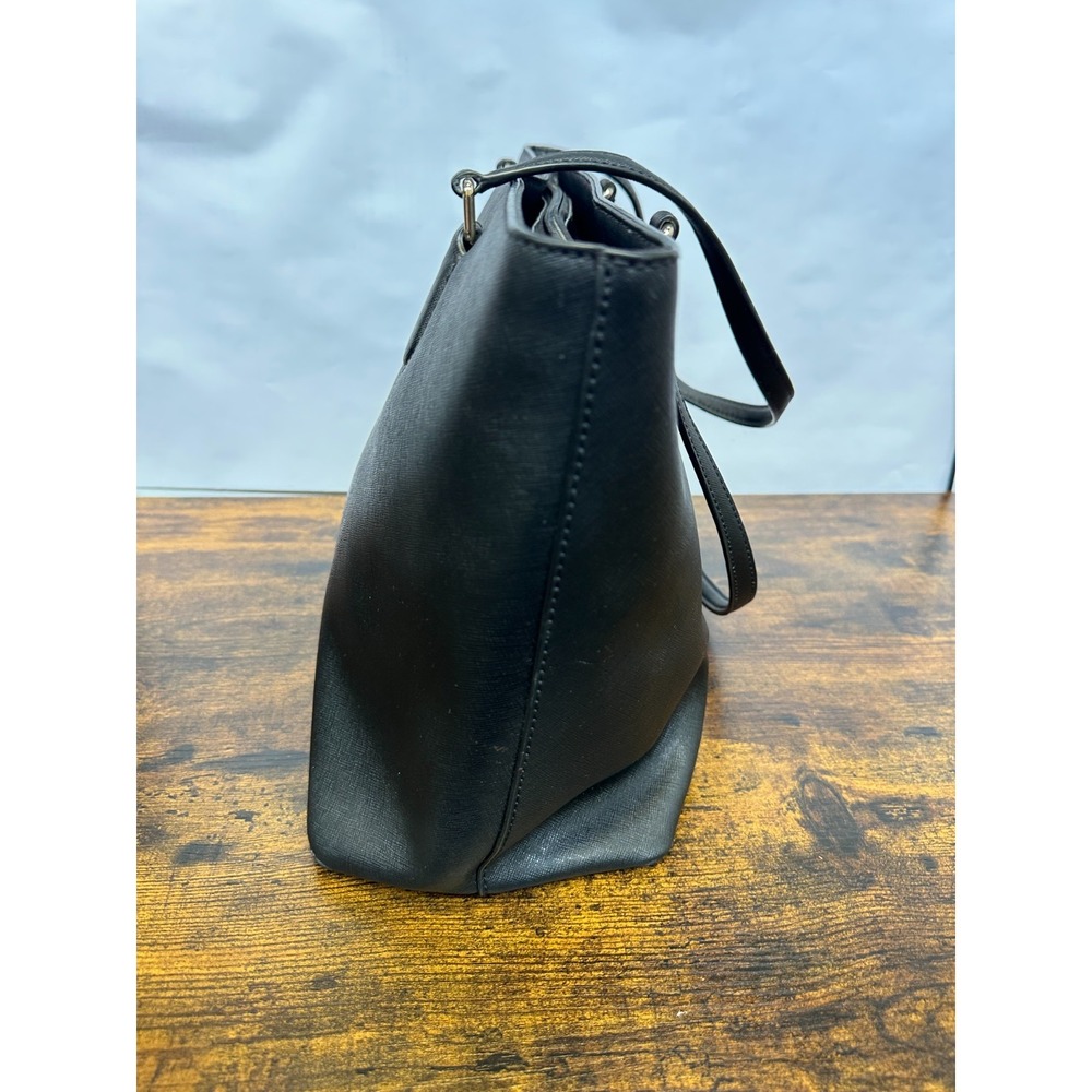 Kate Spade New York Black Saffiano Leather Large Tote Bag Zip Top Shoulder Purse - Picture 8 of 16